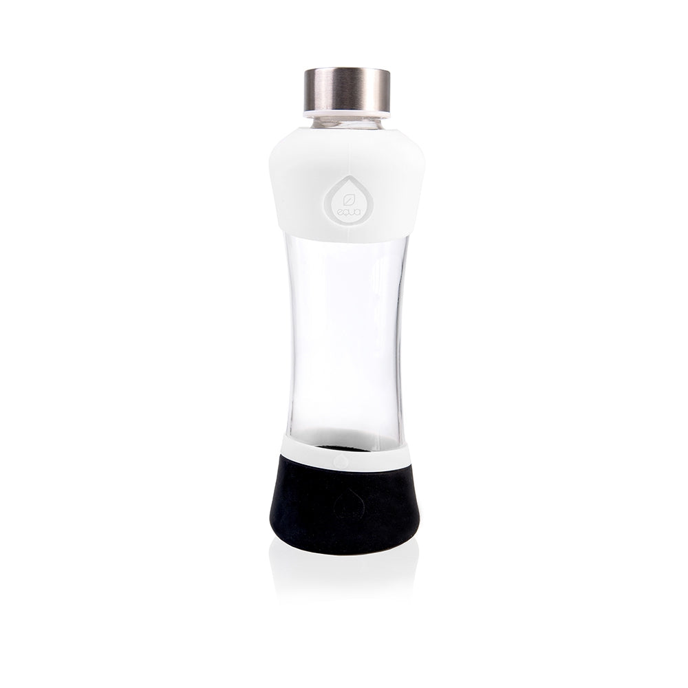 equa Squeeze Trinkflasche aus Glas I Active White commercial equa