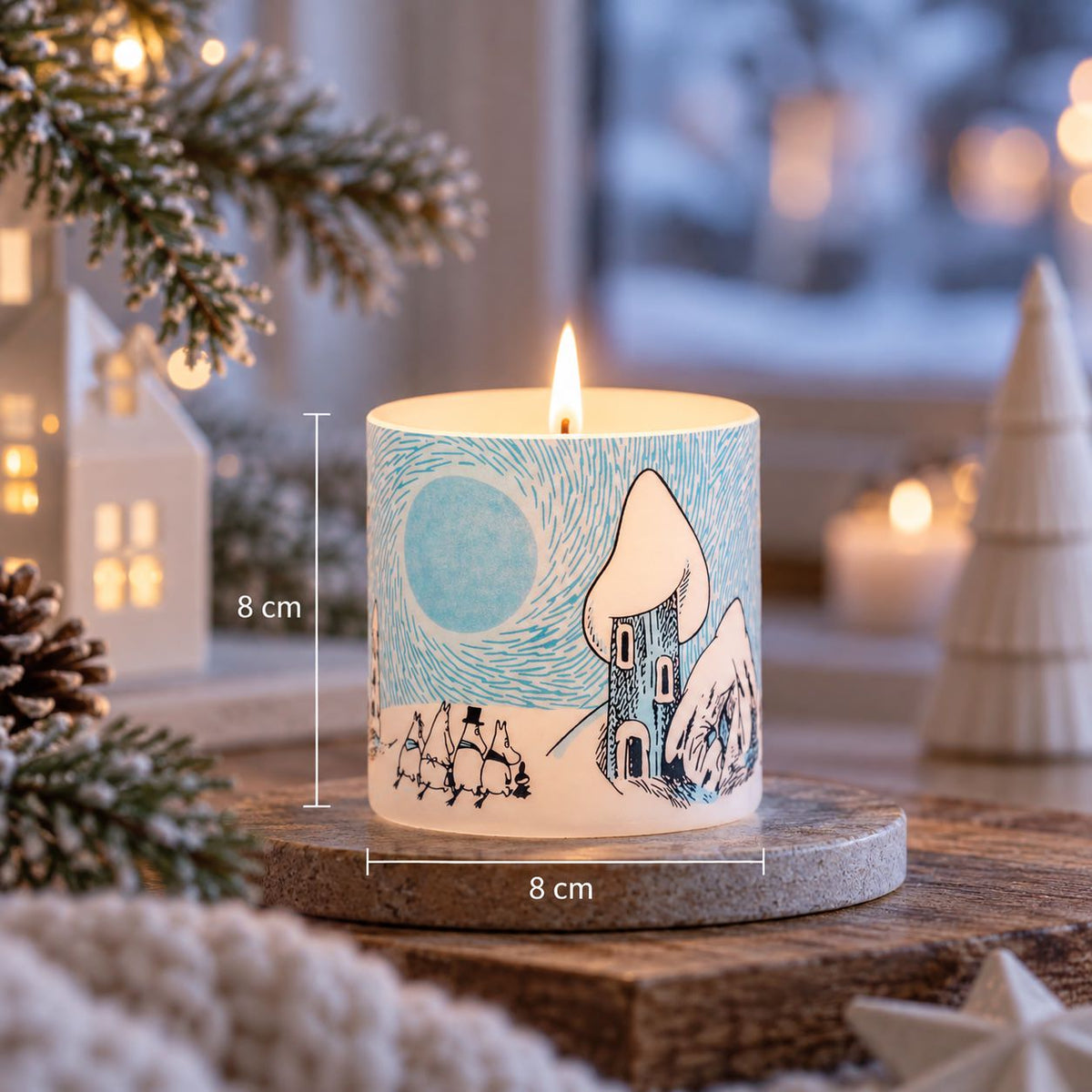 Muurla Kerze „Snowy Valley“ - Moomin - 8 cm
