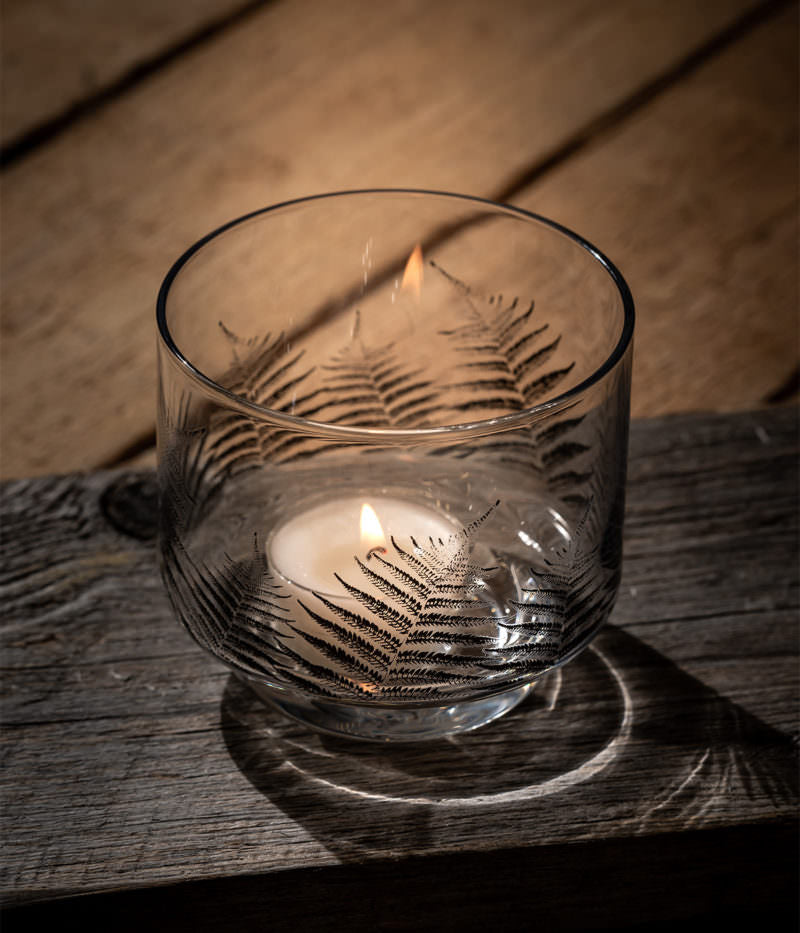 Muurla Tea Candle Holder & Bowl 'Nordic The fern' - 8 cm