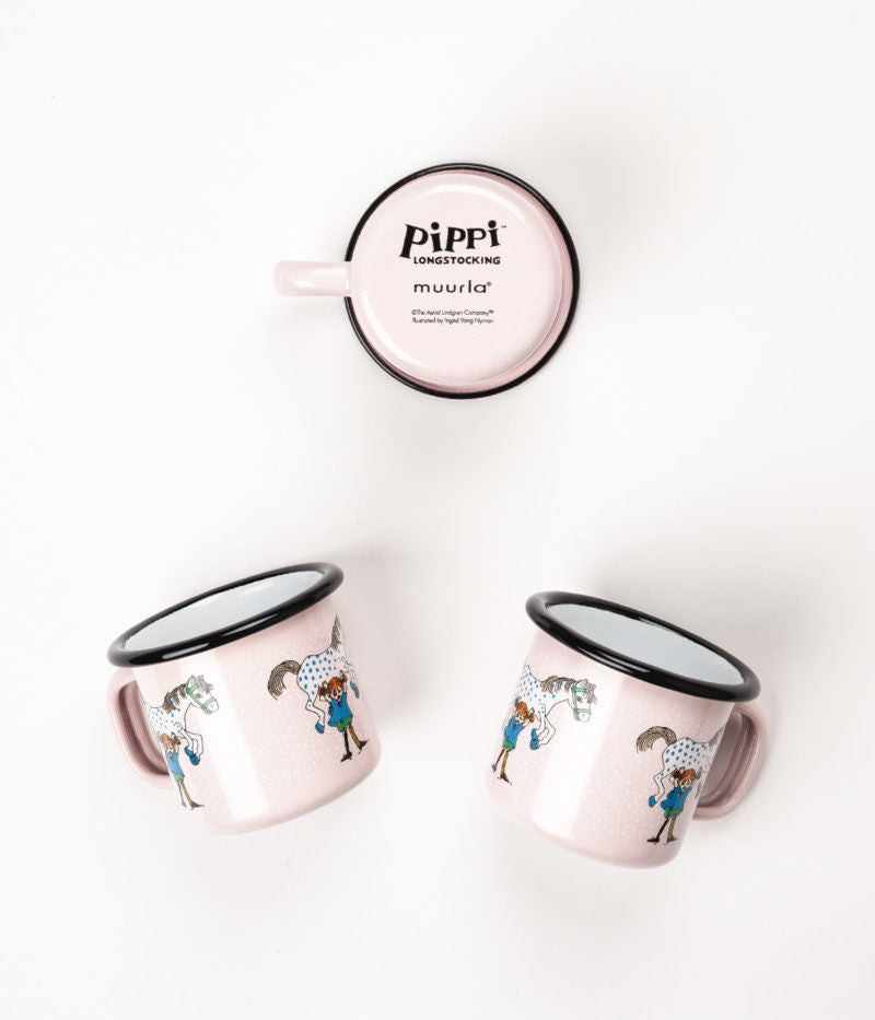 Muurla Emaillebecher Pippi 'Pippi and the Horse' - 150 ml