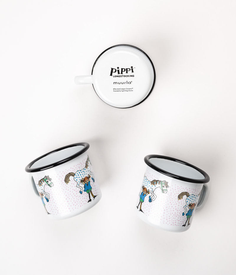 Muurla Emaillebecher Pippi 'Pippi and the Horse' - 250 ml