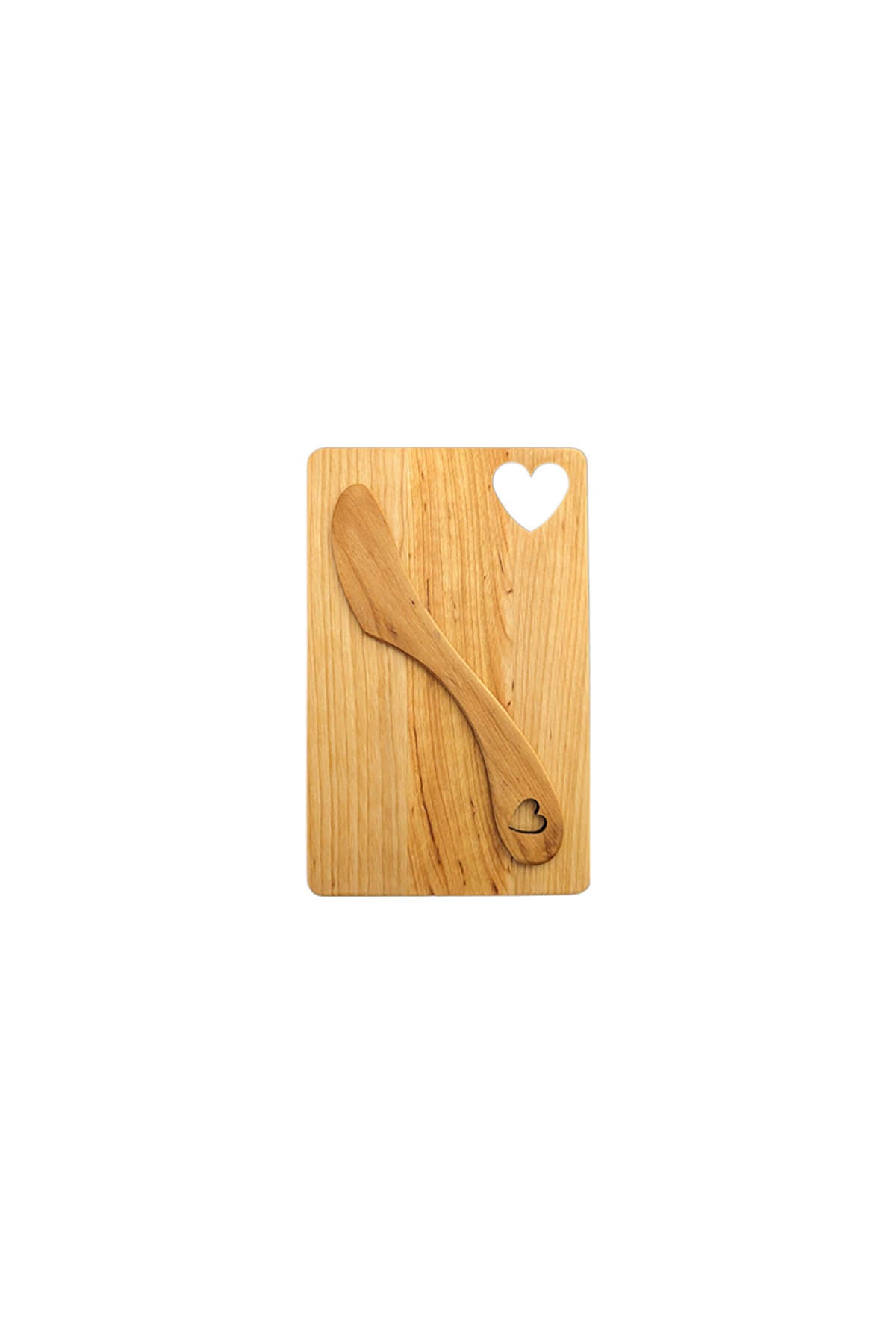 Brotbrett mit Buttermesser aus Erlenholz | 19 x 12 cm | Verschiedene Designs