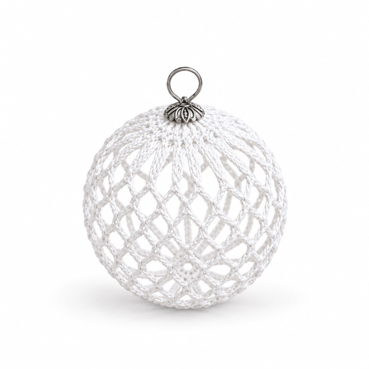 LanaBernArt – Gehäkelte Dekokugel Weiß – ca. 5 cm