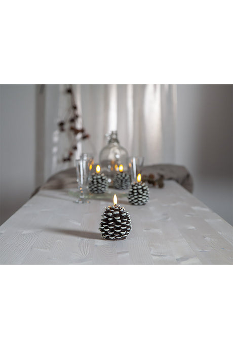 LED Kerze Tannenzapfen mit Batterie und Timer