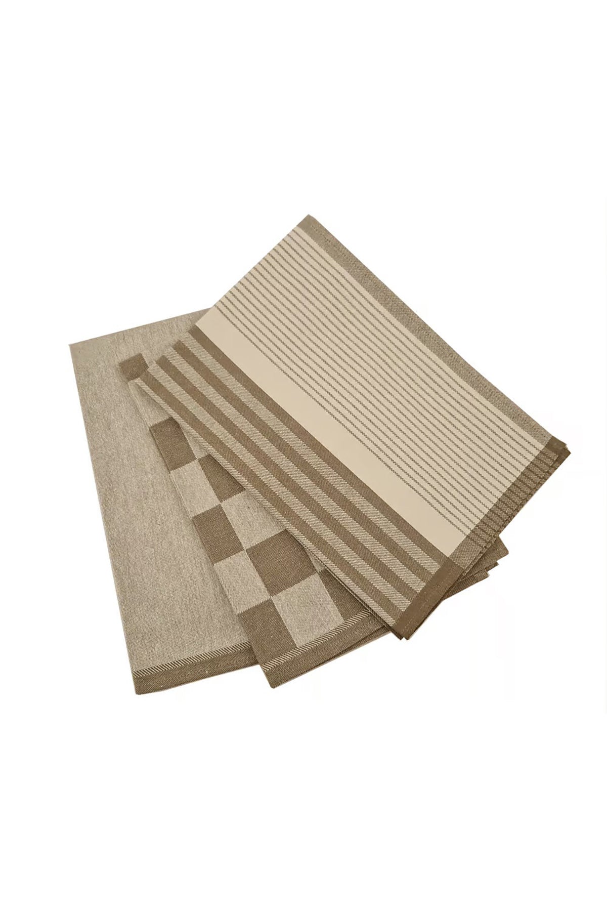 Geschirrtuch beige Streifen | 47x70 cm, recycled