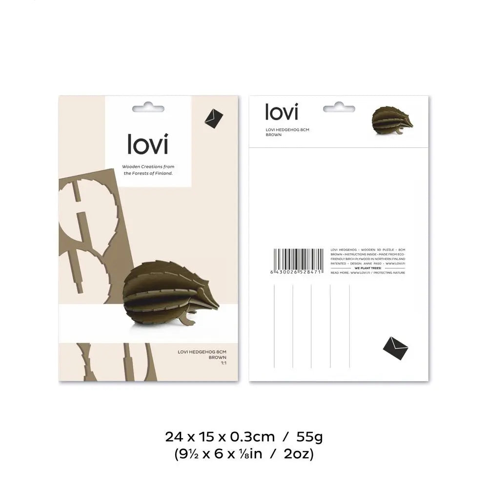 Lovi Hedgehog 8 cm – Brown