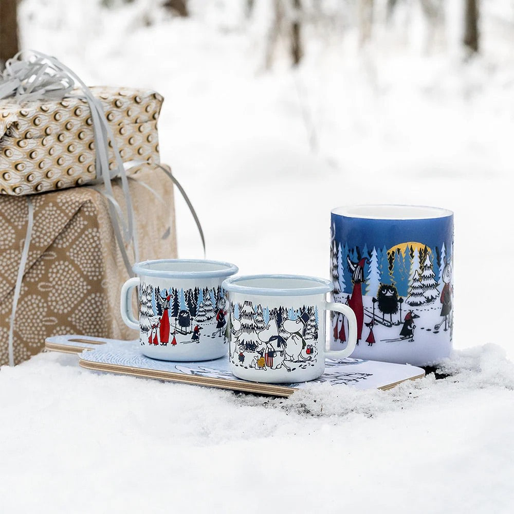 Muurla Moomin Emaillebecher 'Winter Forrest' - 250 ml