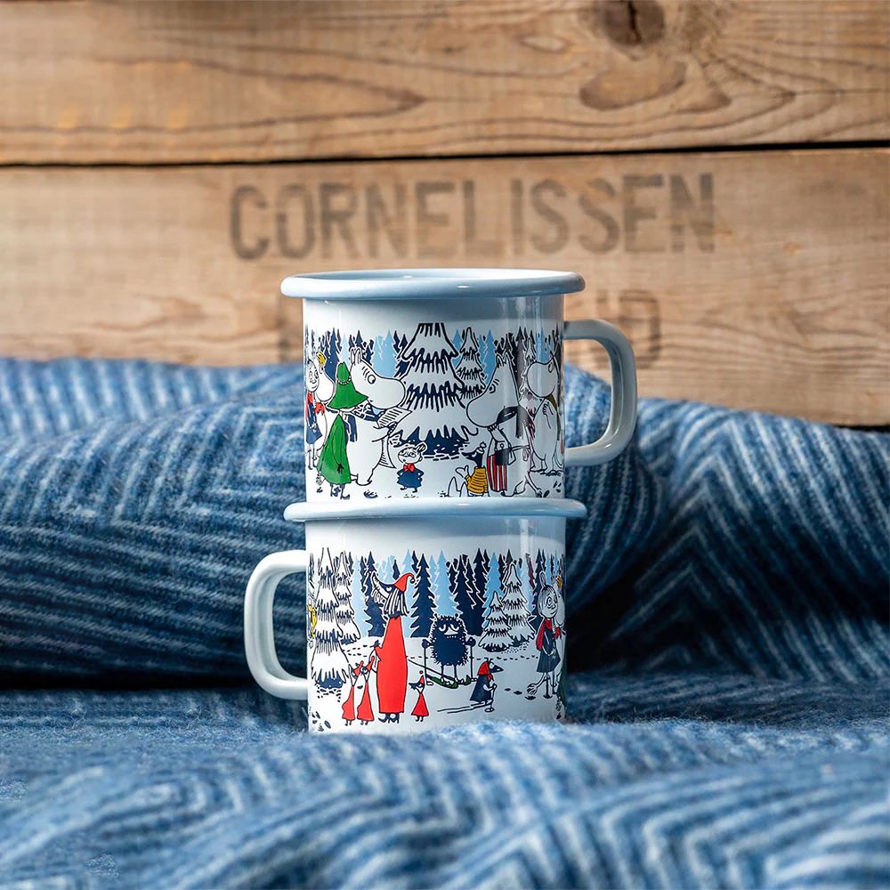 Muurla Moomin Emaillebecher 'Winter Forrest' - 250 ml