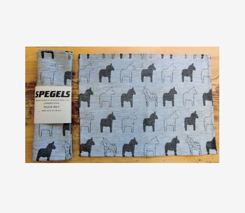 Spegels Platzset „Dala Pferd“ (2er-Set) - schwarz