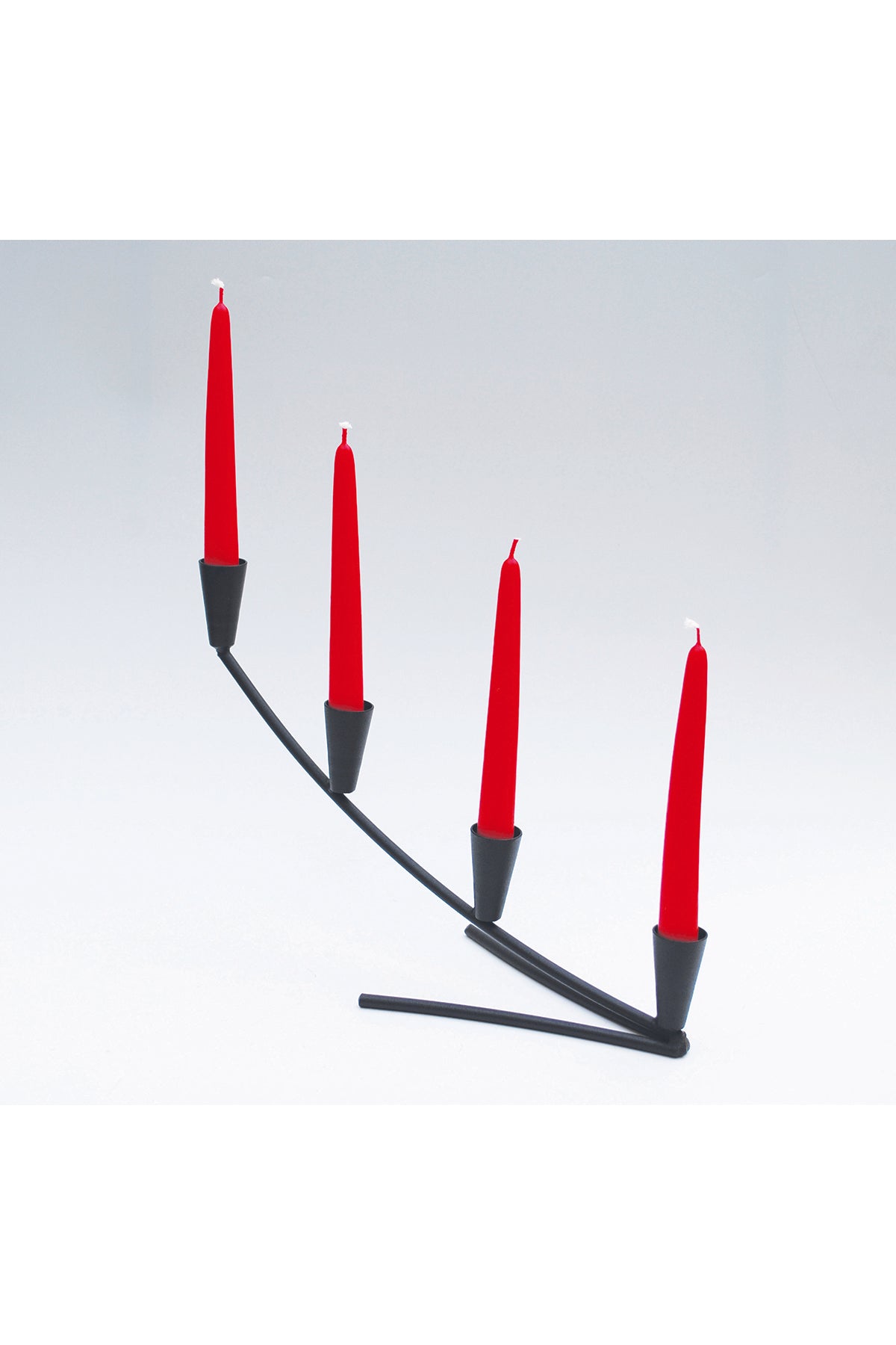 Kerzenhalter konkav | schwarz, 40cm