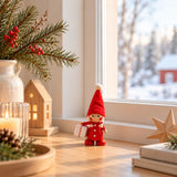 Schwedische Weihnachtsfigur „Tomteflicka“ – Rot, 13 cm