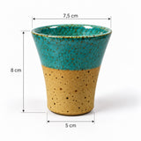 ancoros Design Tasse Grün/Natur – handgetöpfertes Steinzeug – 120 ml