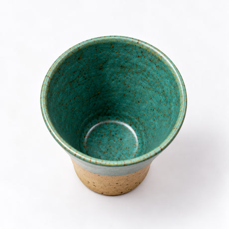 ancoros Design Tasse Grün/Natur – handgetöpfertes Steinzeug – 120 ml
