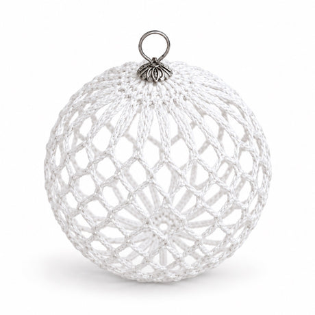 LanaBernArt – Gehäkelte Dekokugel Weiß – ca. 6 cm