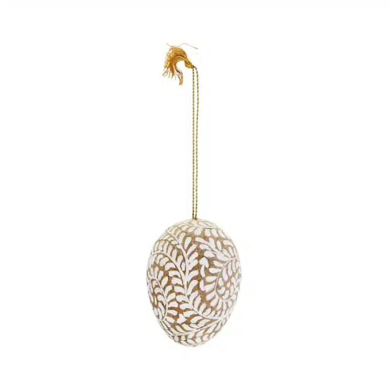 Madam Stoltz – Papiermaché-Osterei Natur - 7cm