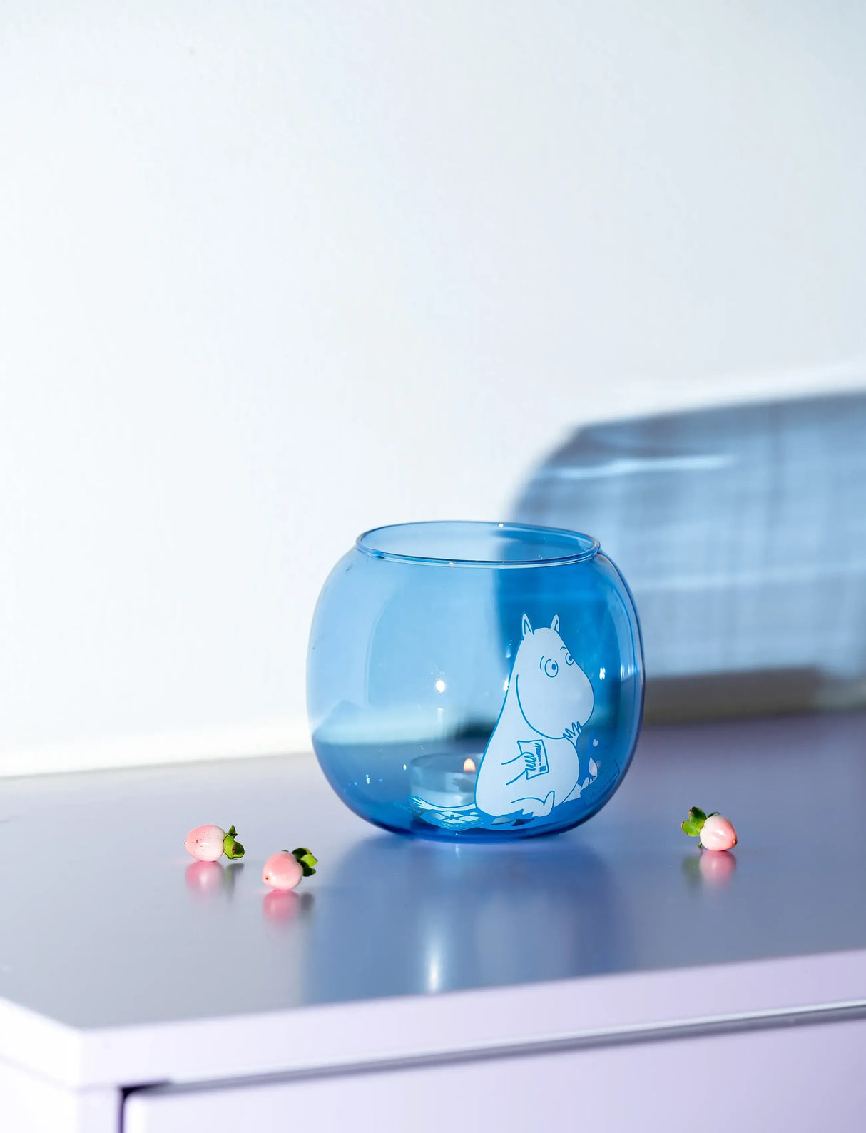 Muurla Teelichthalter 'Moomintroll' - blau - 11 x 9,5 cm